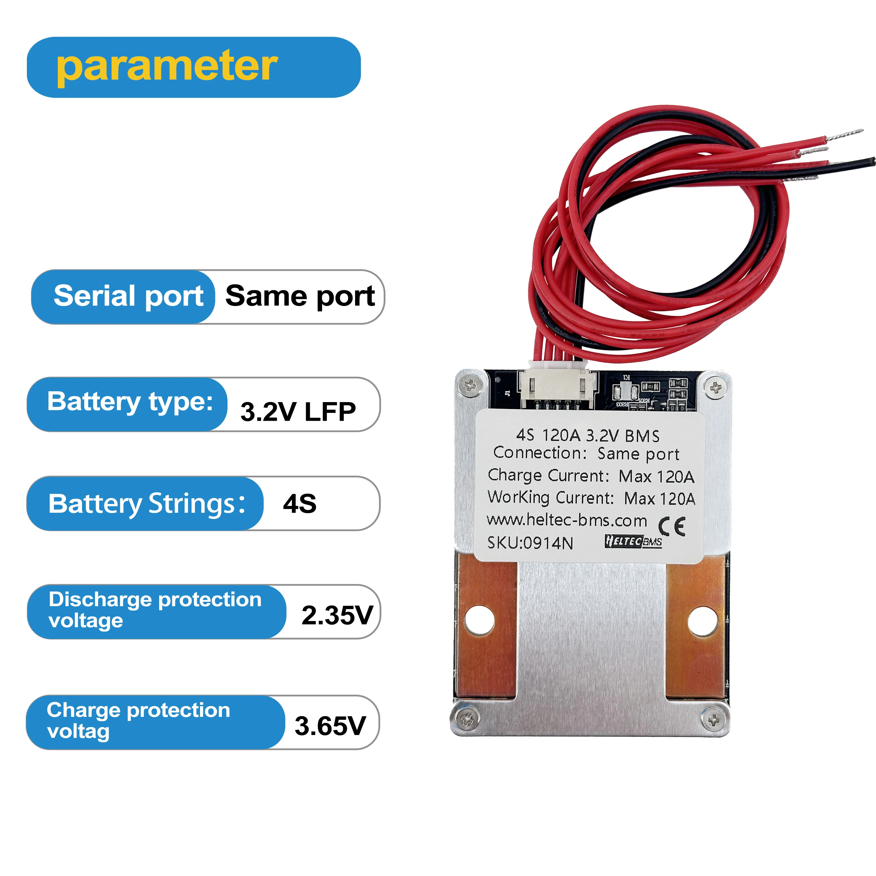 Heltec BMS 12V Lifepo4 BMS 4S 3.2V 40A/60A/80A/120A BMS LFP Batterie Aktiver Ausgleich Intelligenter Schutz Ausgleichsplatine – Detail 2