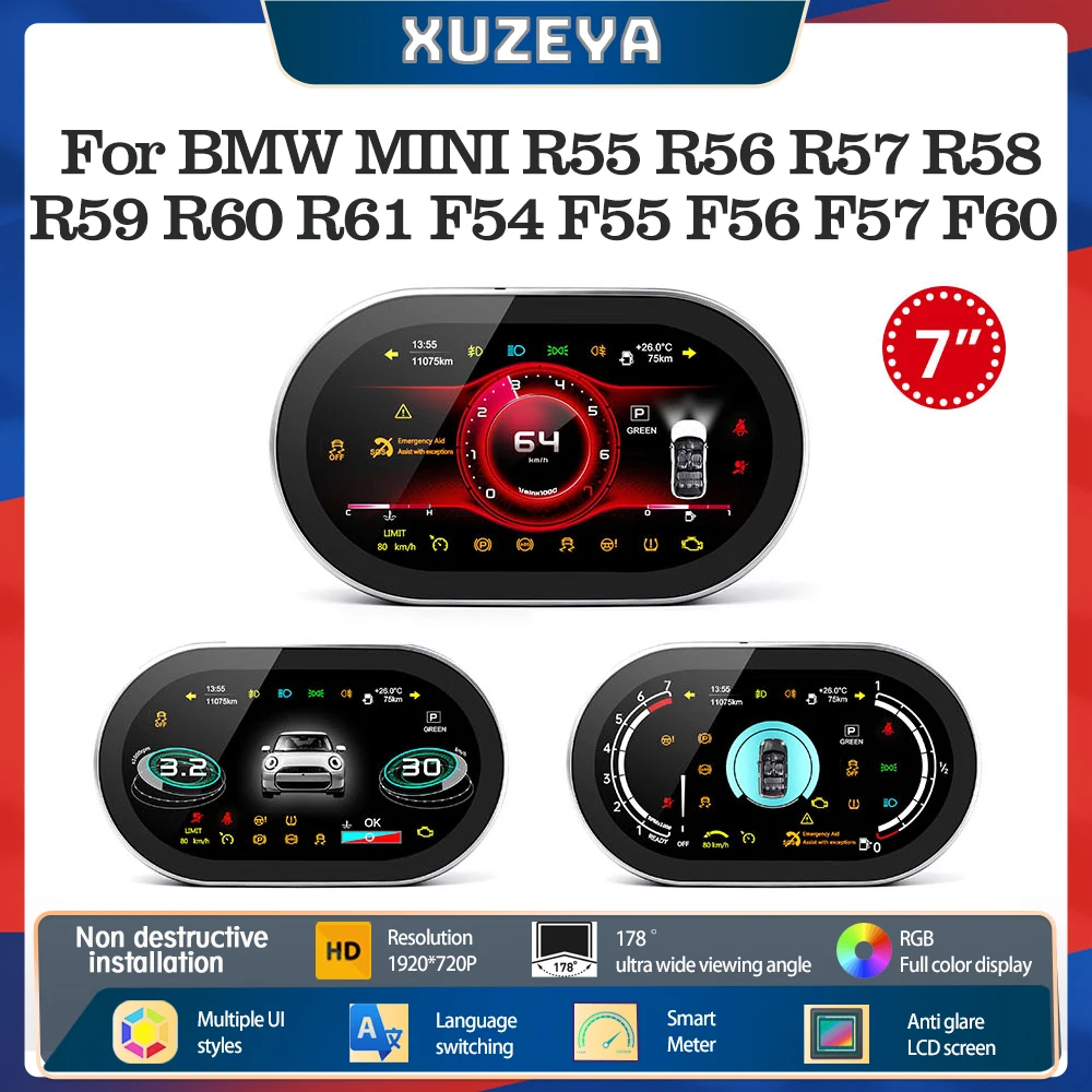 Digital Instrument Cluster For BMW MINI R55 R56 R57 R58R59 R60 R61F54 F55 F56 F57 F60,  Speedometer Cluster,Virtual Cockpit