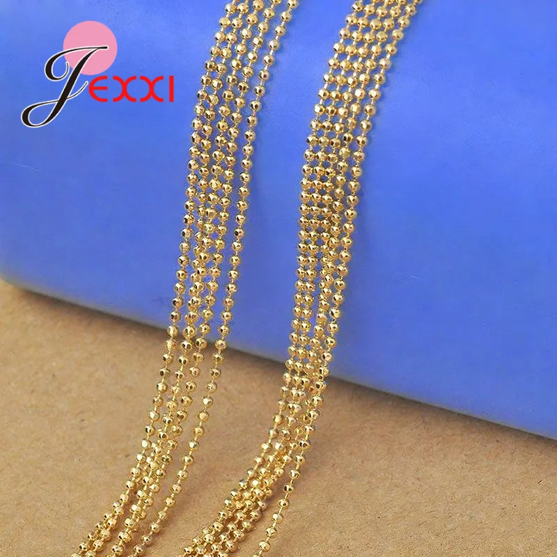 1 ST 18 Inch Kralen Bal Kettingen 18 K Gold Filled 18 KGF Kraag Voor Kettingen fit Hanger DIY Sieraden bevindingen Accessoires