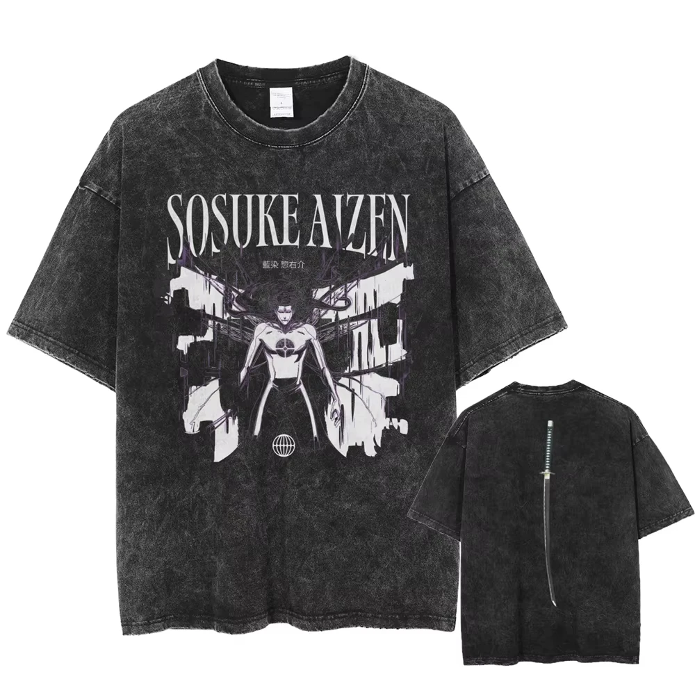 BLEACH Urahara Kisuke T-Shirt für Männer und Frauen, Baumwolle, Grafikdruck, Kurzarm, Rundhals, gewaschenes Streetwear-Tee, Y2K 2026, Bestseller – Detail 5
