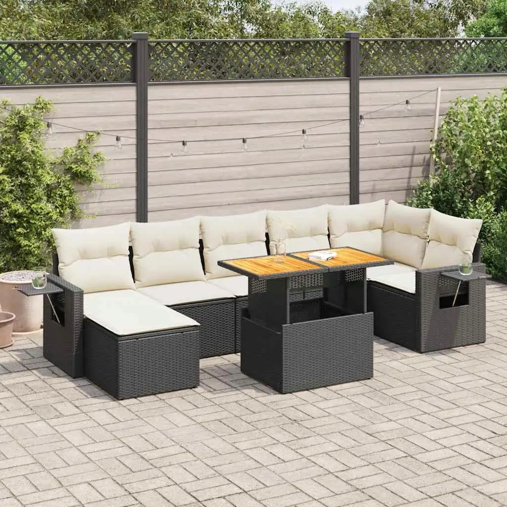 

Stylish Black and Cream White Garden Sofa Set Comfortable Outdoor Furniture for Patio and Backyard Relaxation