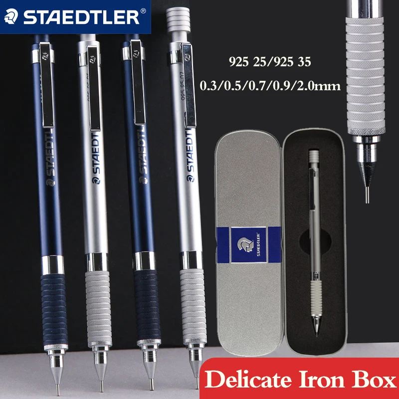 STAEDTLER Mechanical Pencil 925 25/35 Metal Barrel Low Center Gravity 0.3/0.5/0.7/0.9mm Professional Drawing Handdrawn Sketching