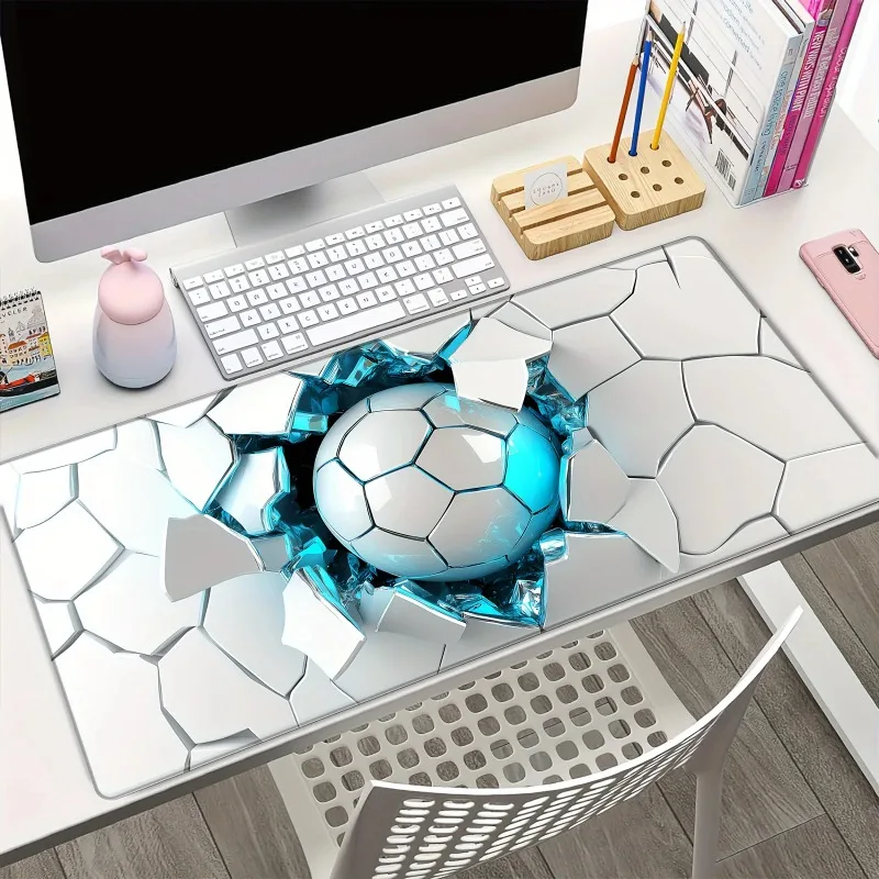 

Large mouse pad 3D football, wall design super rubber bottom table pad, soft and comfortable, gaming office durable rug