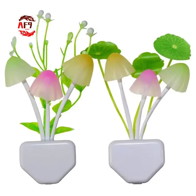 

AF90-2PCS Грибной светодиодный ночник Настенный светильник с листьями сорняков Энергосберегающая лампа для спальни