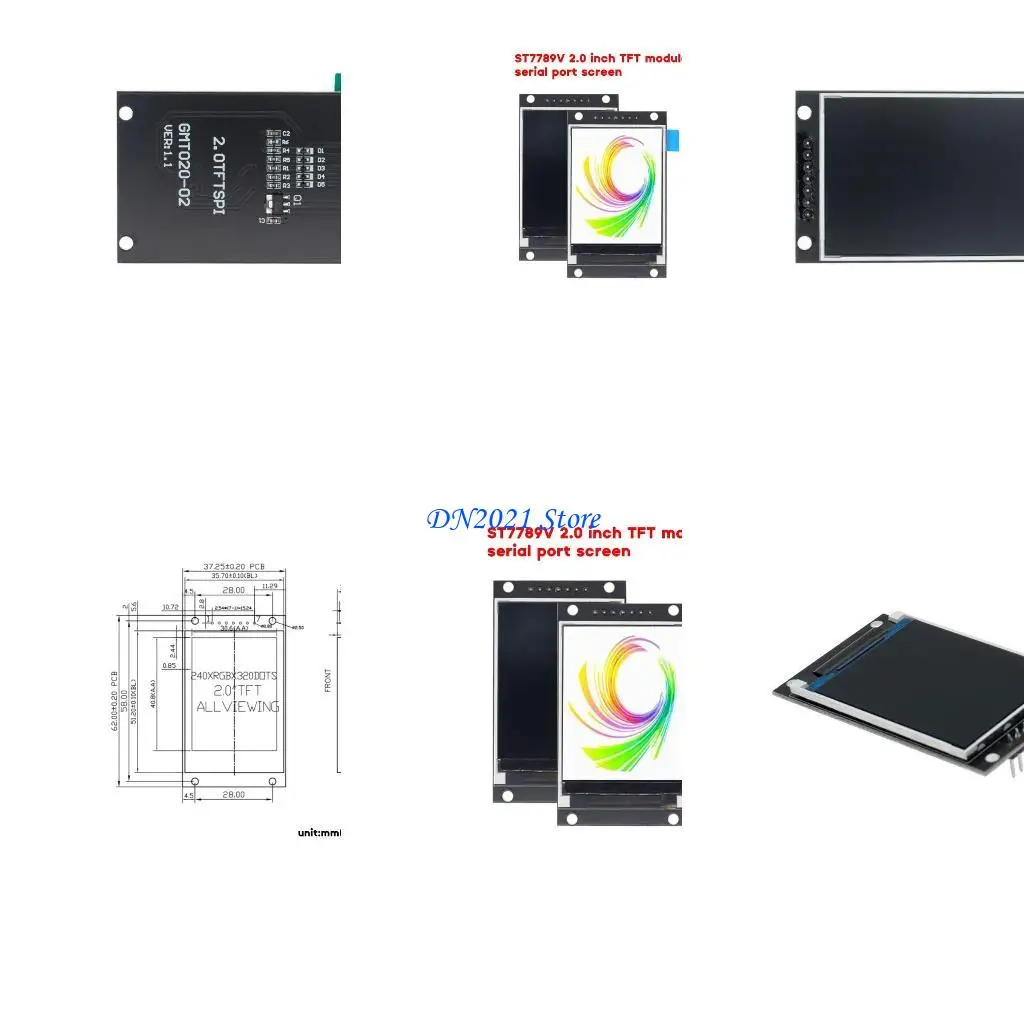 

F3KE 2.0IN ​​TFT дисплей OLED ЖК-диск IC ST7789V 240RGBX320 DOT-MATRIX SPI Интерфейс