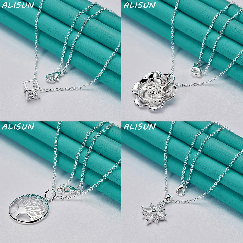 

ALISUN 40-75cm 925 Sterling Silver Design Pendant Necklace For Women Men Creativity Gifts Street All-match Party And Daily Wear