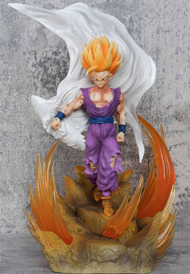 39cm Anime Dragon Ball Z Super Saiyan Son Gohan Battle Damaged Ver. GK PVC Action Figure Statue Collection Model Kids Toys Doll