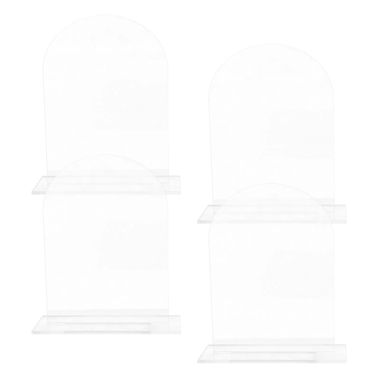 

4pcs Clear Arched Number Signs Diy Blank Sheets Wedding Event Decorations Table Place Card Holder Easy Clean Display Stand For