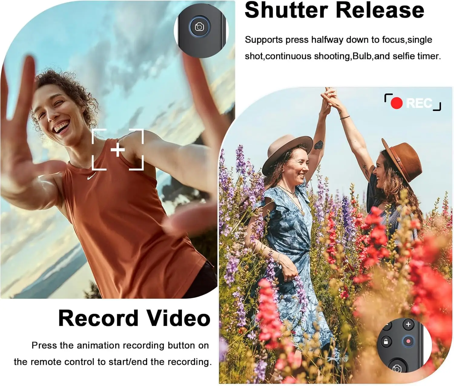 AODELAN Wireless Bluetooth Remote Control For Fujifilm Fuji X-M5 XT50 X100VI X-S20 X-T5 X-T4 X-T3 X-T30II X-T30 X-S10 X-H2S X-H2