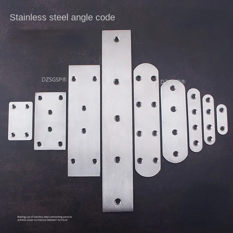 Stainless Steel Straight Flat Corner Brackets Straight Mending Plates Repair Fixing Corner Protector Furniture Fittings