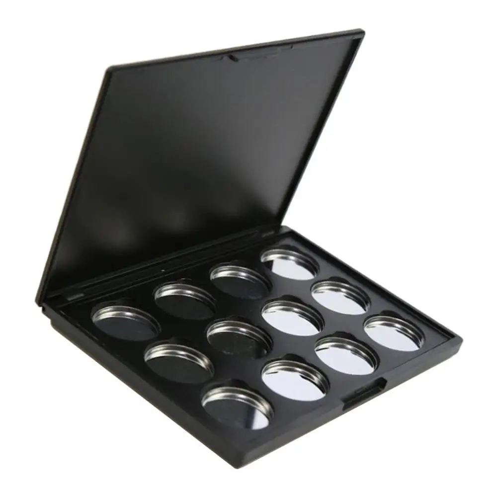 Magnetic Eyeshadow Makeup Palette Empty Blush Lipstick Container Case with 12Pcs 26mm Round Metal Pans