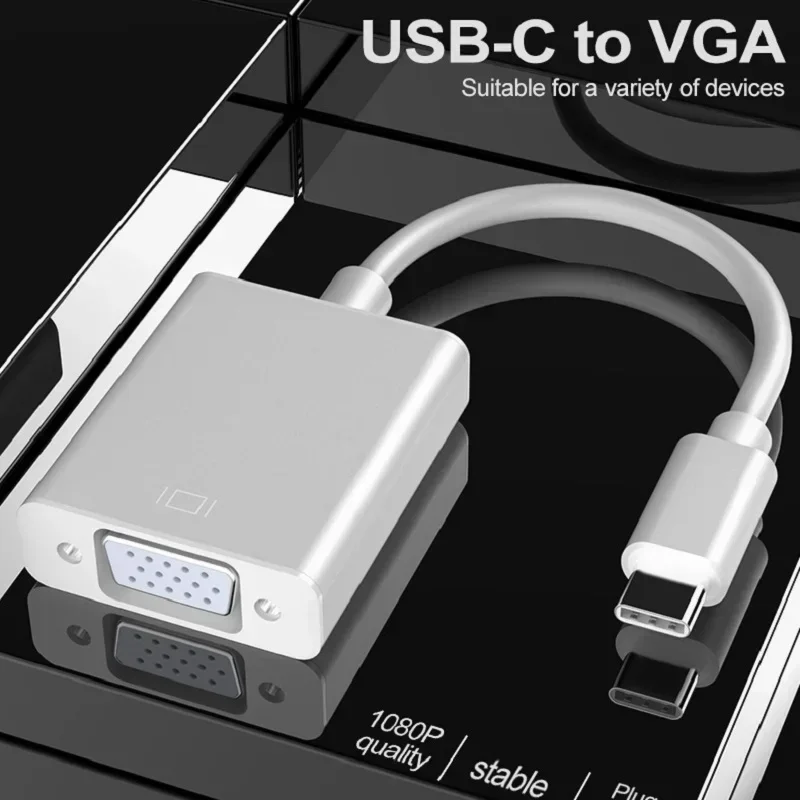 

ZLRLMHY for MacBook Pro MacBook Air 2019 Chromebook Samsung USB C to Female VGA Cable Adapter Type-C USB 3.1 to VGA Adaptor