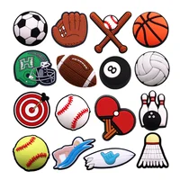 1 Uds. Accesorios originales de PVC para deportes atléticos, abalorios para zapatos, Softbol, surf, natación, sandalias de diseñador, decoraciones, hebilla, alfileres de zueco
