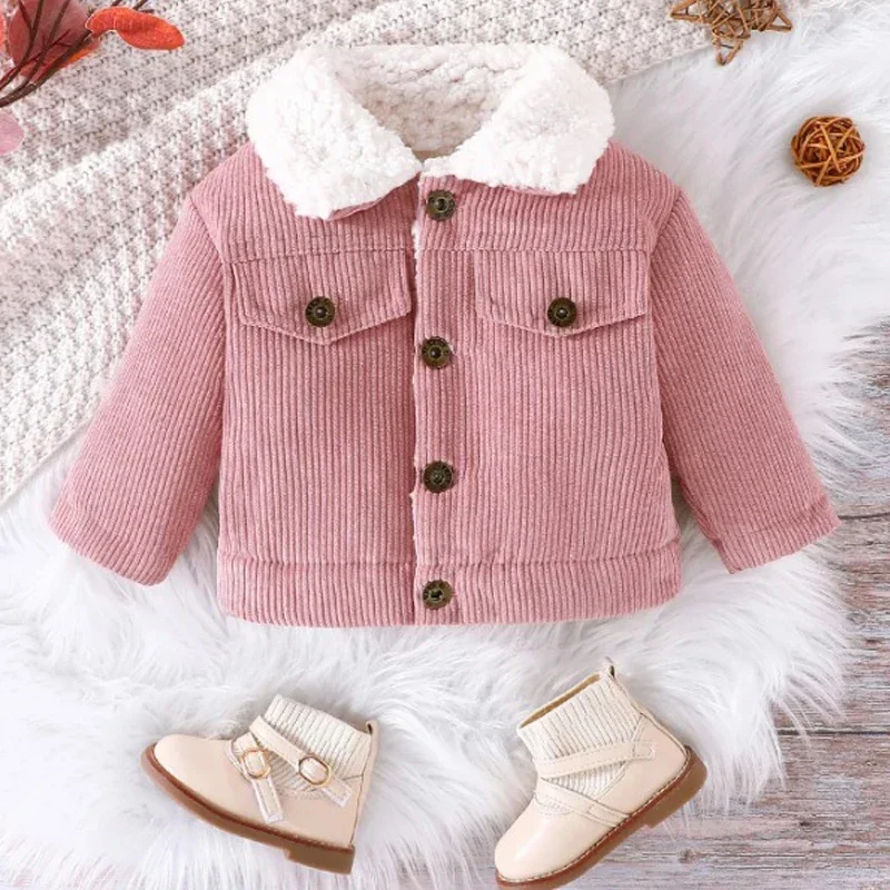 Winter Autumn Baby Coats Full Sleeve Think Warm Boy Girl Clothes Soild Pageant Handsome 2024 New Style Spring Infant Jacket Baby