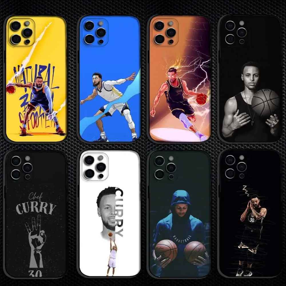 

Basketball Stephen Curry 30 Phone Case For iPhone 16,15,14,13,12,11 Plus,Pro Max, Others Soft Black Cover