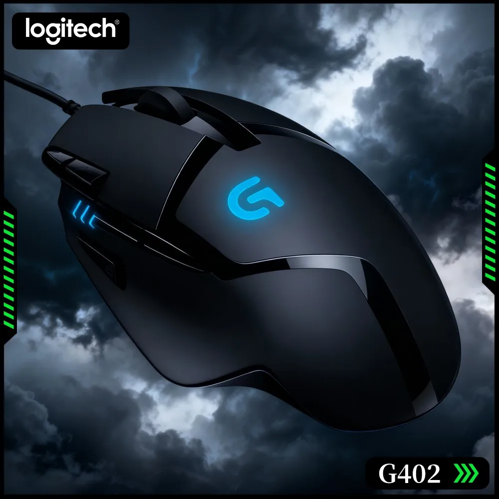 Logitech G402 Wired Gaming Mouse Delta Zero Sensor 500+ IPS Tracking Anti-Slip Grips For Desktop Gamers