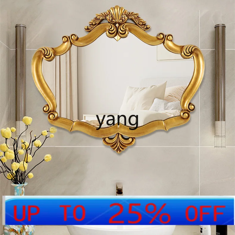 

LMM living room wall hanging porch decorative mirror household retro bathroom mirror
