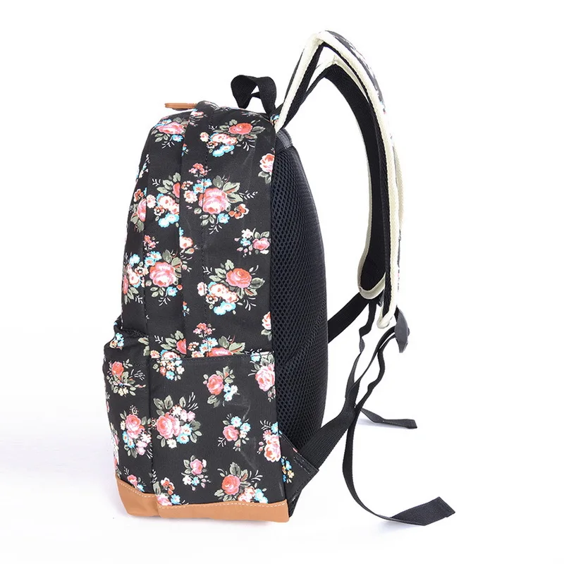 Canvas Backpack Small Floral Daisy Bag Computer Travel