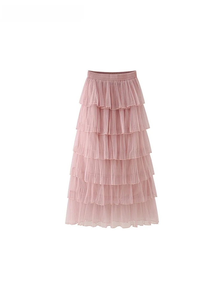 

La Chapelle Faion многослойная юбка с высокой талией, женская милая юбка-тортик, новая летняя юбка трапециевидной формы средней длины