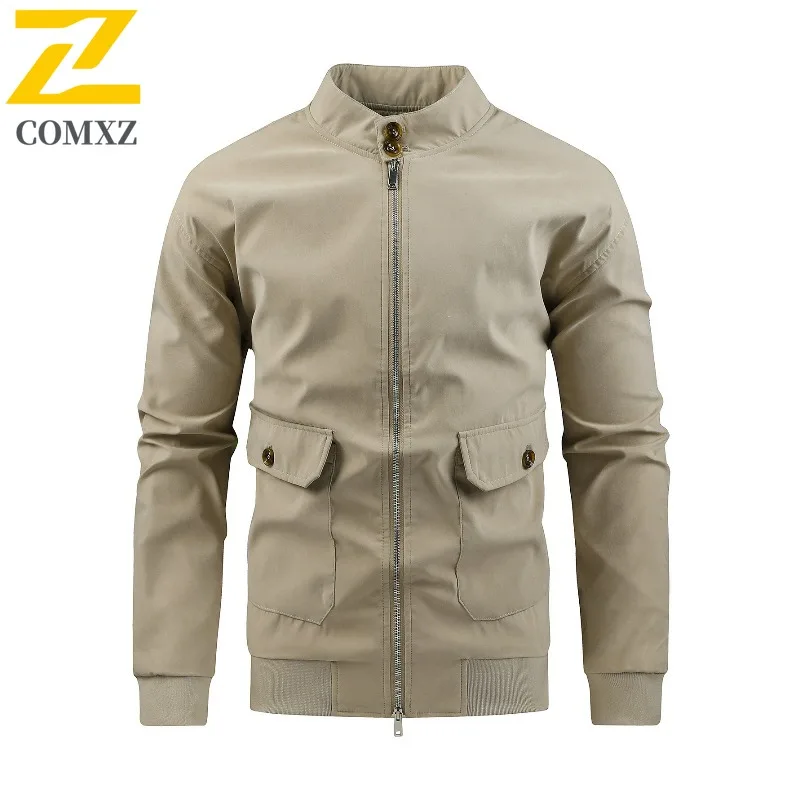 

COMXZ Luxurious Men Jacket Baseball Collar Korean Fashion Style Lightweight Coat Daily Wear Style Self-cultivation Autumn Coats