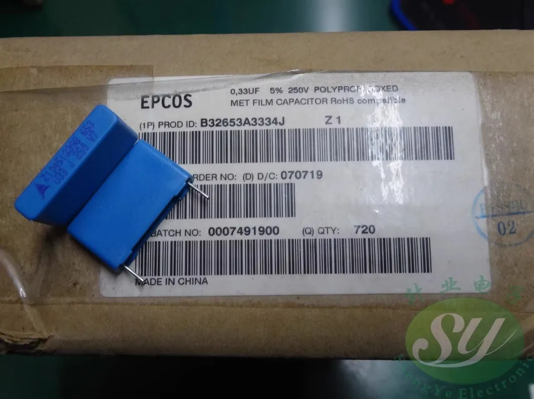

10PCS EPCOS 0.33uf/250v 330nf u33 334 New film capacitor 22MM