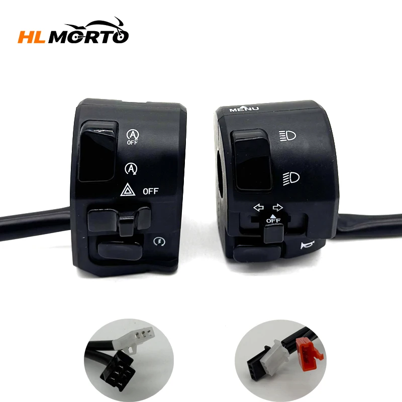 1 paar 7/8 "22mm Motorrad Lenker Control Schalter Blinker Für N-MAX 125 155 LED Flasher Scheinwerfer horn Warnung Taste