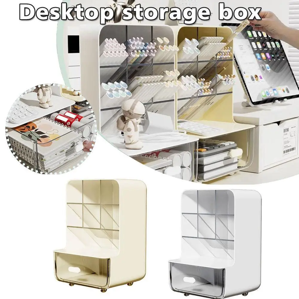 Small desktop storage box with drawers, office desktop storage box, business card/pen/pencil/phone/stationery rack storage box