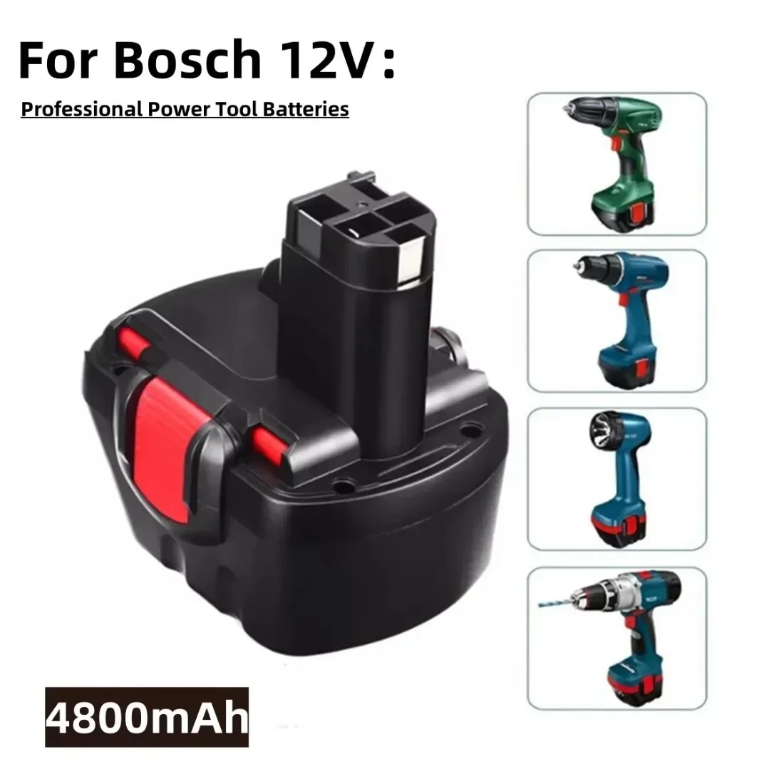 New For Bosch 12V Screwdriver Battery Rechargeable 12V 12800mAh PSR BAT043 BAT045 BAT046 BAT049 2607335273 2607335274