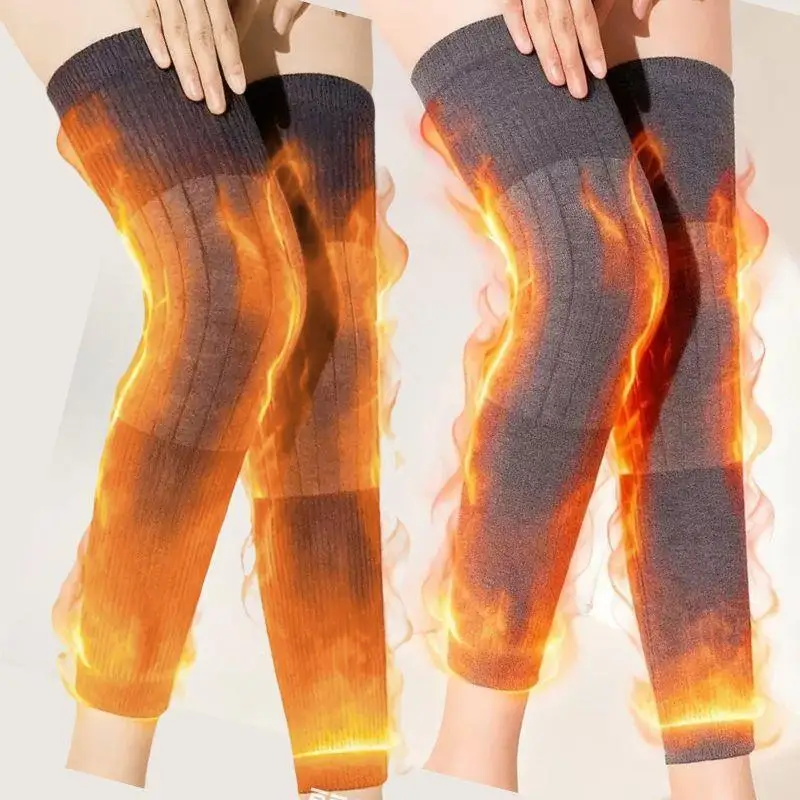 Rodilleras de lana de Cachemira para hombre y mujer, rodillera para artritis de pierna fría, rodillera gruesa y cálida para invierno, Protector de pierna