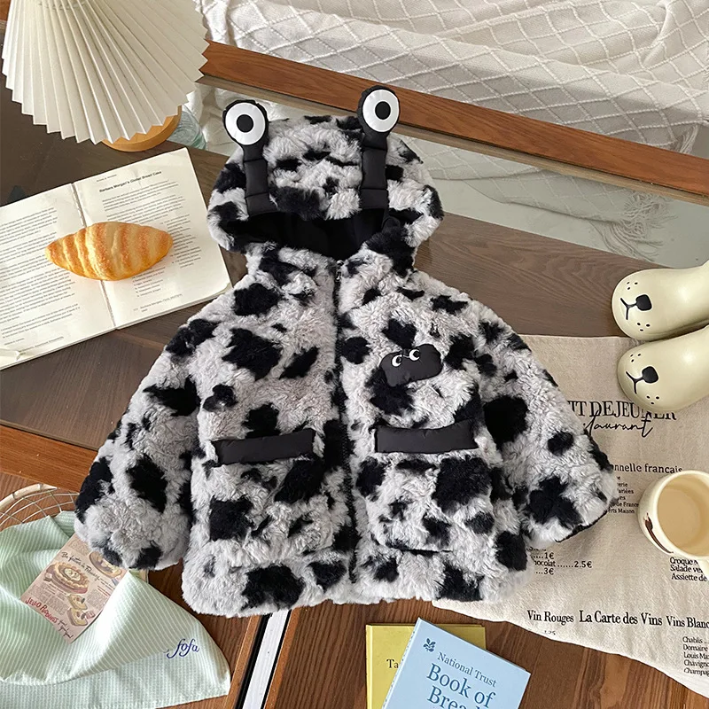 

Kids Baby Boys Jacket 2025 Winter Hooded Thicken Warm Toddler Girls Outerwear Coat Korean Fleece Children Girls Parkas Coat