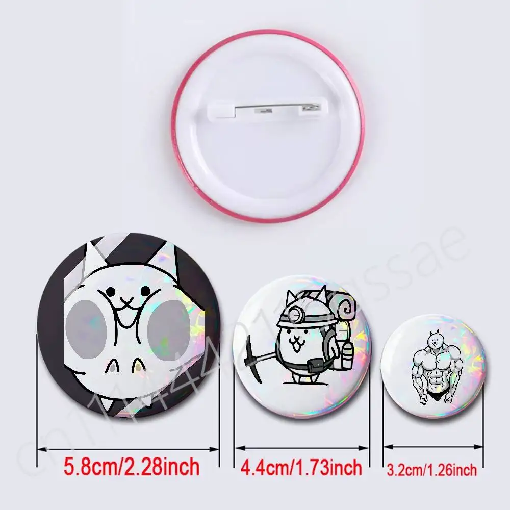 FOR The Battle Cats 75mm Button Pins Handmade Brooches for Clothes Backpack Decoration Cartoon Badge