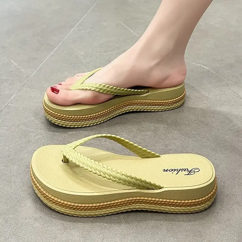 Woman Slippers Outside Flip Flops Shoes For Women High Up To 5cm Heel Slides Original Clappers Premium Low Price Sandals