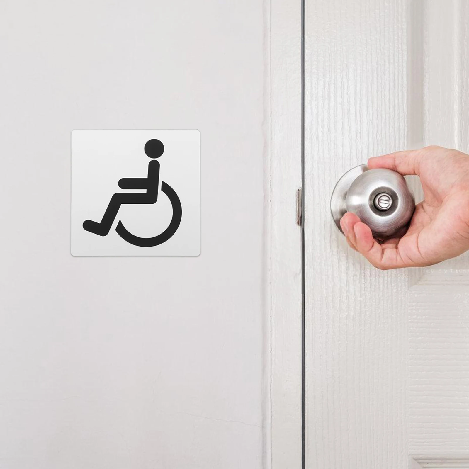 

1pcs Self-Adhesive Acrylic Handicap Washroom Sign Waterproof Wall Sticker For Bathroom Marker Accessible Toilet Indicator Office