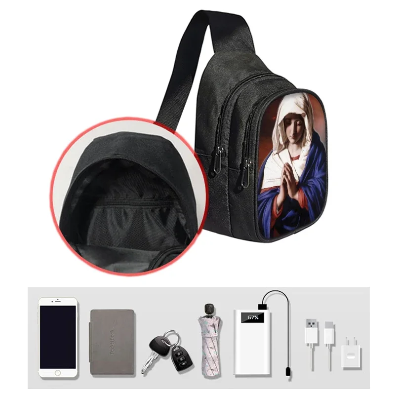 Customize Your Name / Photo Printed Chest Bags Leisure Crossbody Bag Fashion Men\'s Sports Bags Shoulder Bag for Travel Gift