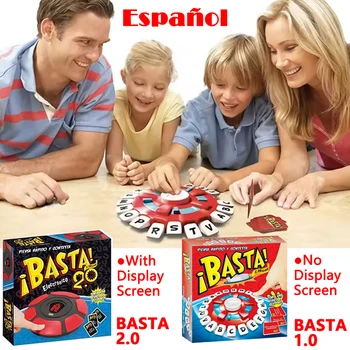 لعبة الكلمات الإسبانية الجديدة باستا 2.0 1.0 ألعاب لوحية عائلية سريعة المعدلة لعبة الأبجدية المجنونة لعبة القرص الدوار التفاعلية بين الوالدين والطفل