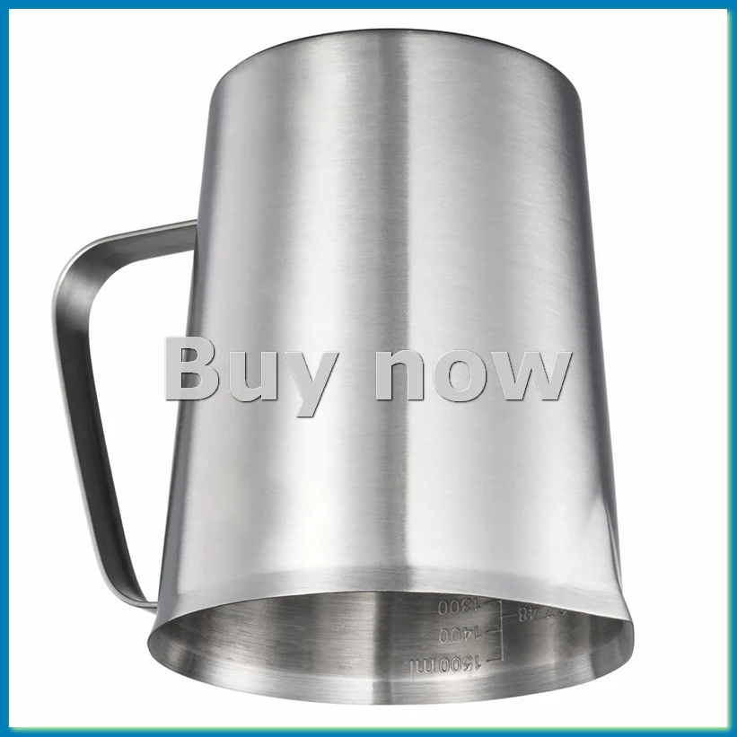 304 Stainless Steel Measuring Cup with Handle and Pour Lip, Metal Pitcher with Oz and ML Marking, 48OZ/1500 ML- 6 Cup)-A55K