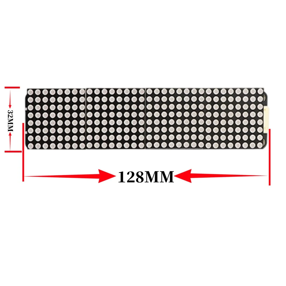 MAX7219 8x32 LED Dot Matrix Display Module Red SPI 3.3V 5V Anti-reverse PH2.0 Interface Cascade For Arduino ESP32 Raspberry Pi