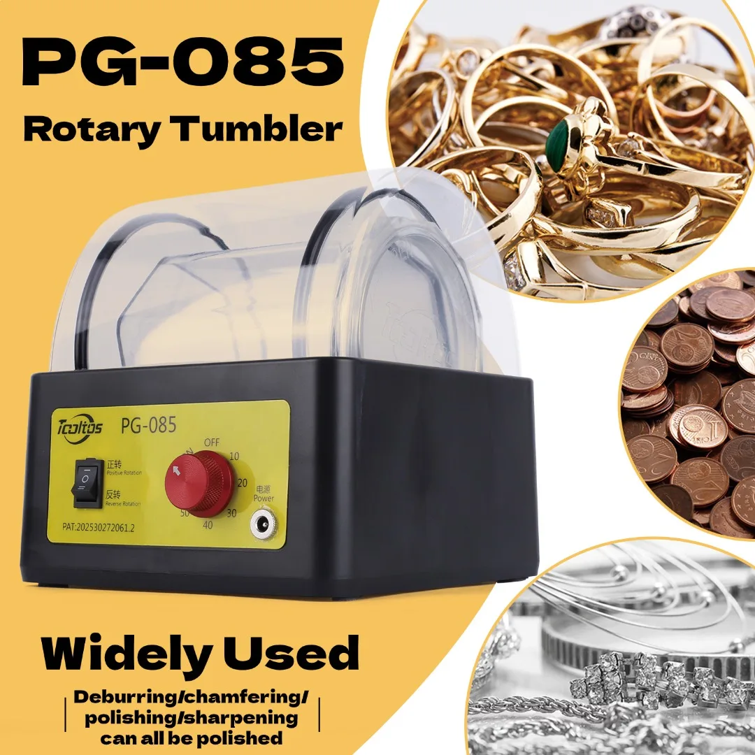 Ranlraka PG-085 100-268RPM Rotation Barrel Metal Jewellery Polishing Machine 0 85L Mini Tumbler Jewelry Rotary Polisher