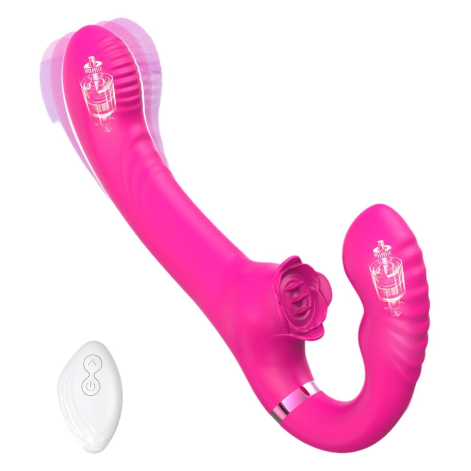 3 In 1double Ended Vibration Wand 10 Frequency Double Vibration Tongue Licking Dildo Shape Vibrator Sex Toy For Men Women