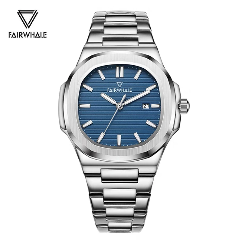 Luxury Brand Watch For Men Fashion Business 316L Stainless Steel Quartz Wristwatch Classic Design Luminous Waterproof Date Clock