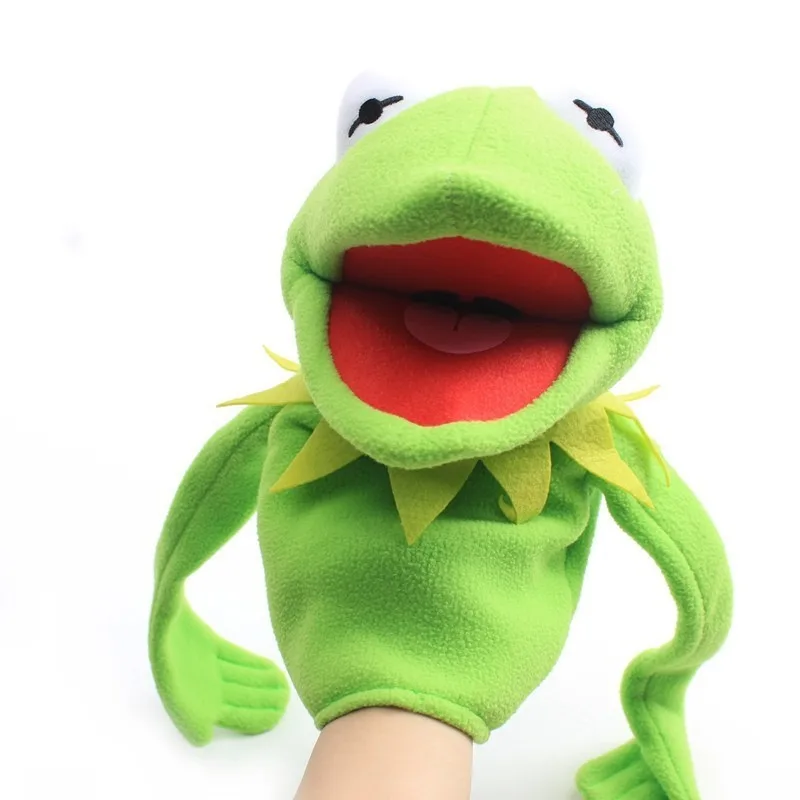 Kermit The FROG-muñeco de peluche divertido, marioneta de mano, mochila escolar, rana, Animal de peluche, muñeco grande, Ventriloquist, accesorios de rendimiento, juguete de regalo