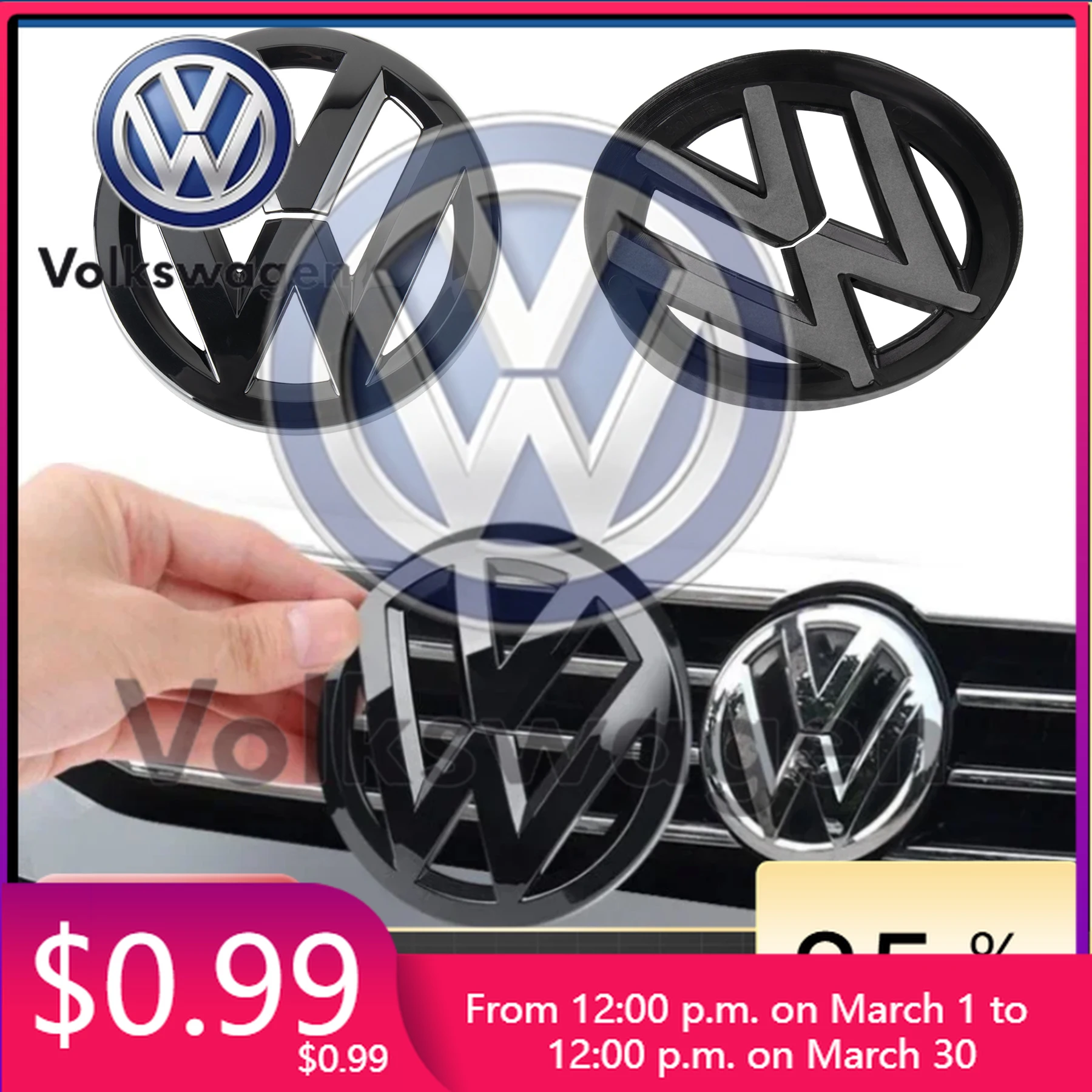 

Автомобильные аксессуары для VOLKSWAGEN VW: 1 комплект глянцевых наклеек-эмблем на переднюю решетку, логотипы для Volkswagen MK6, MK4, MK5