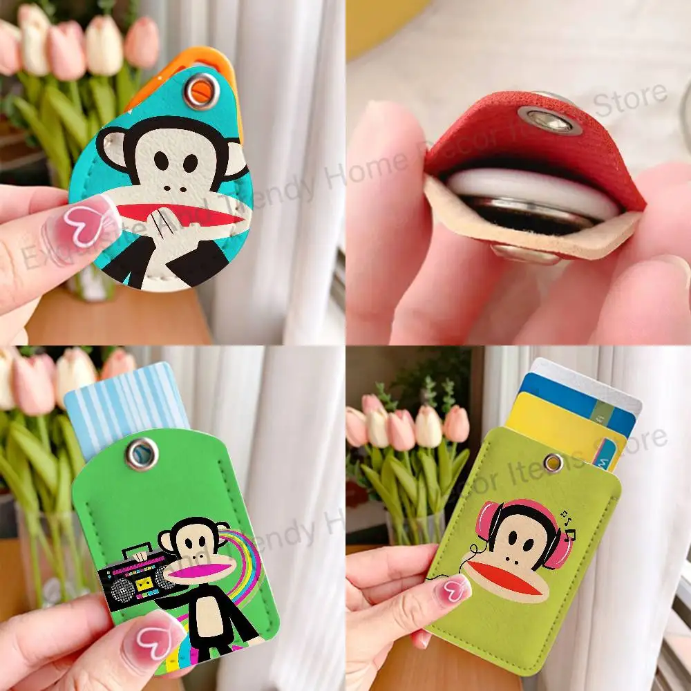 P-Paul Monkey F-Frank Holder Keychain For Bank Business Work Card Holder Student Card Protective Case Bus Card