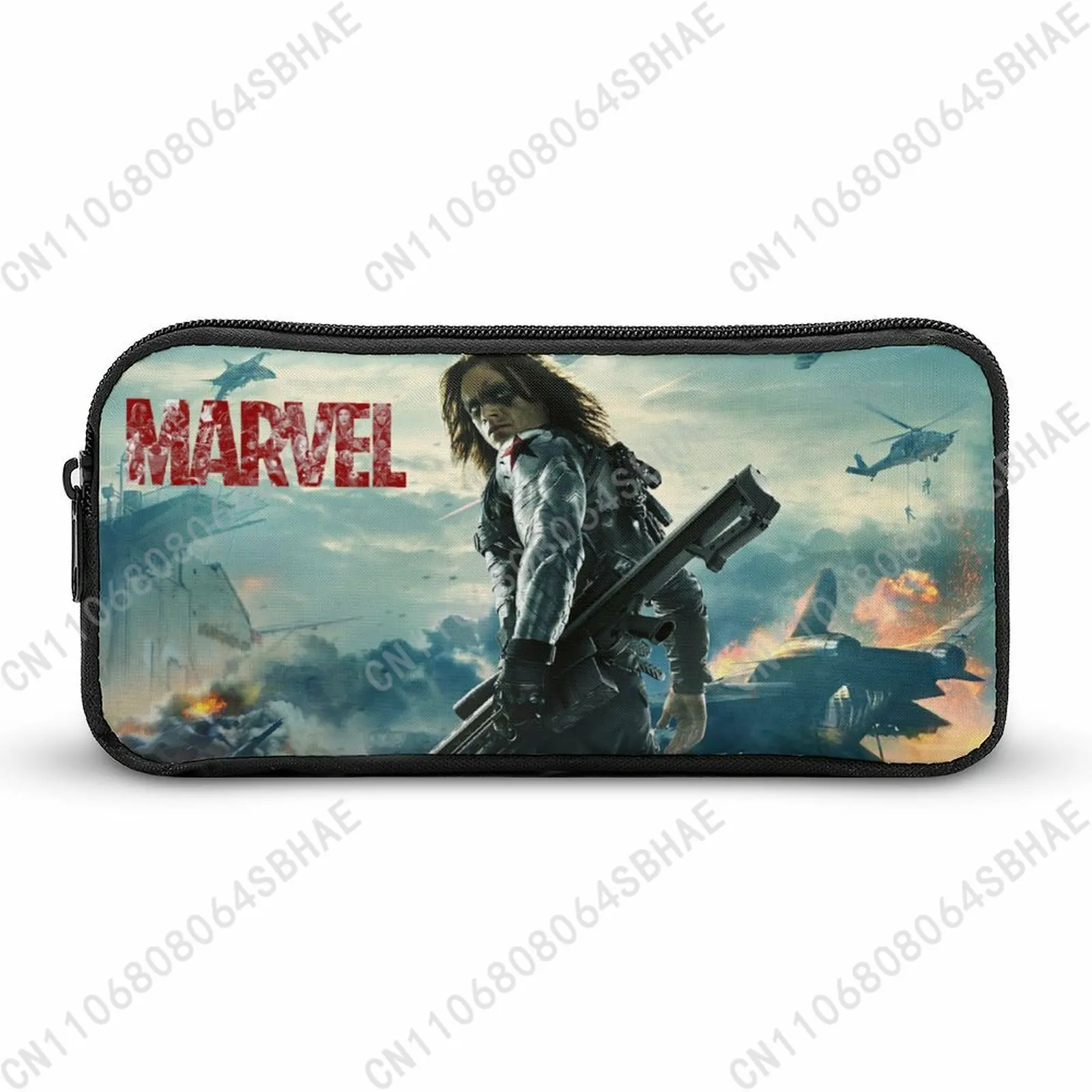 

Marvel Bucky Barnes Pencil Case Teens Custom Pattern Simple Pen Bag School Stationery Pouch Personalized Zipper Bag Cosplay