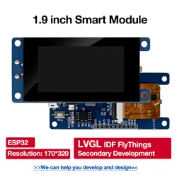 170*320 ESP32 듀얼 코어 SDIO SPI UART C 타입 디스플레이 모듈, 170*320 IPS 정전식 터치 스크린, 1.9 인치