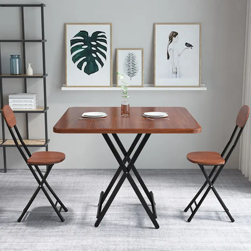 Foldable table Household dining Simple portable dining table Rental room Square small apartment