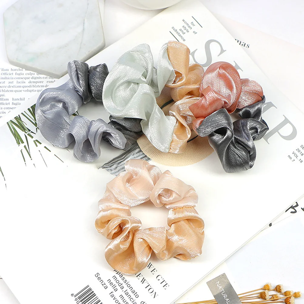 

4Pcs Color Block Hair Rope Soft Stretch Hair Ties Girls Ponytail Holders Daily Wear Fashion Girl Ponytail Holders
