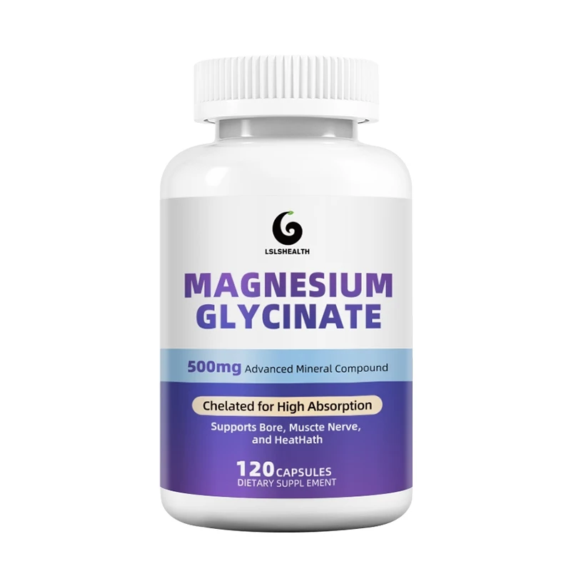 Magnesium Glycinate 500 mg Magnesium Supplement for Muscle Heart Nerve and Bone Support Magnesium Bisglycinate Capsules