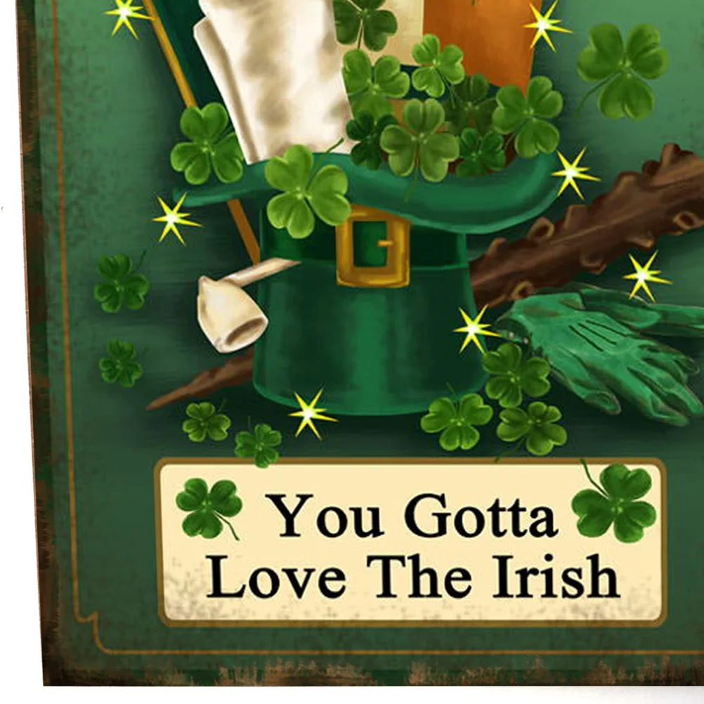 

Wood Clover Hanging Board Green 40cm Hemp Rope Beautiful Saint Patricks Day Home Party Festival Decoration Hanging