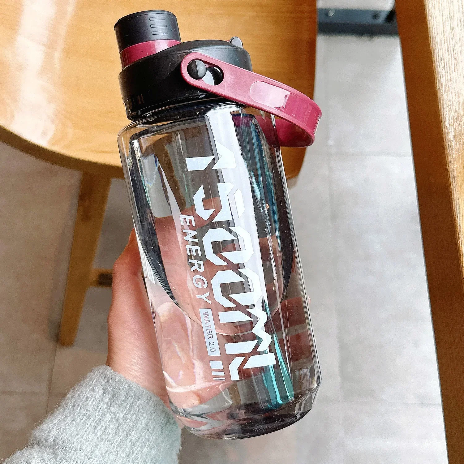 1500ml-2000ml Large Capacity Plastic Water Bottle Outdoor Women'S And Men'S Sports And Fitness  Belt Handle Summer Explosion-Pro - view 3